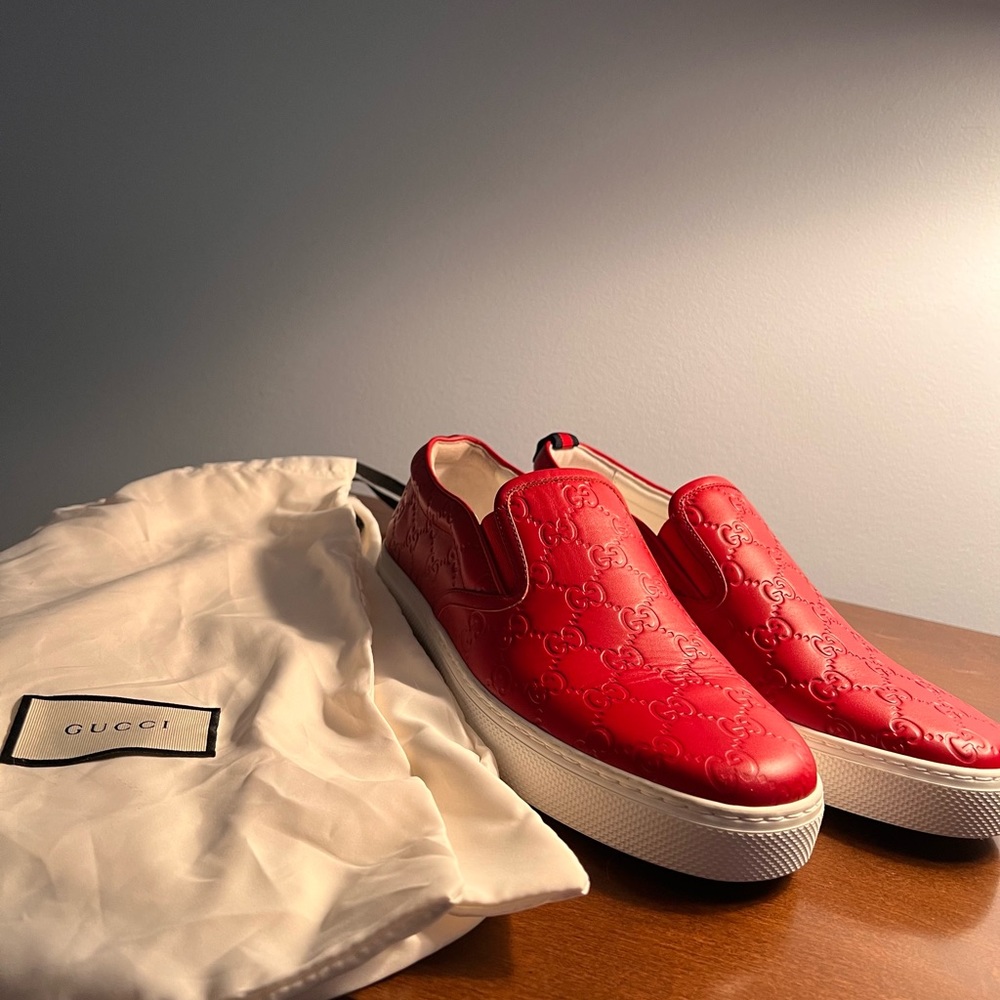 Brand new red dublin gucci sneaker slip on. Size 9